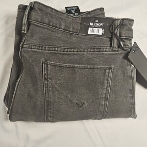 Hudson Jeans Womens 10 Black Midrise Straight Stretch Denim Night Time 30x29